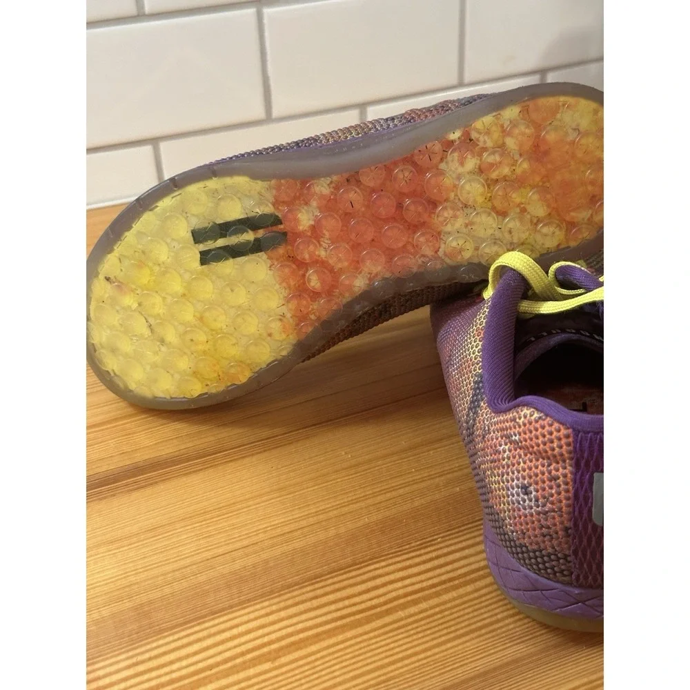 NOBULL Low Top Athletic Training Sneakers Lace Up Purple Multicolor Yellow